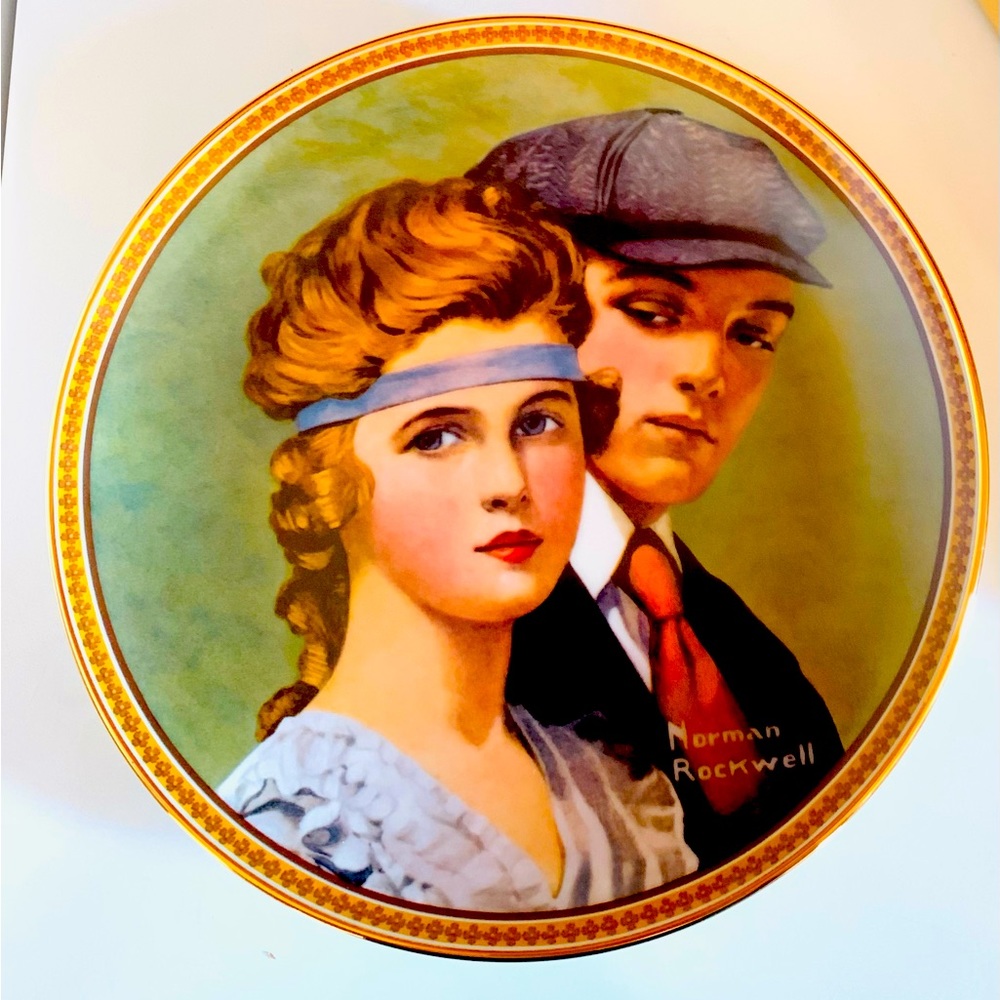 Norman Rockwell Rediscovered Women Collection Meeting On The Path Wall Plate
